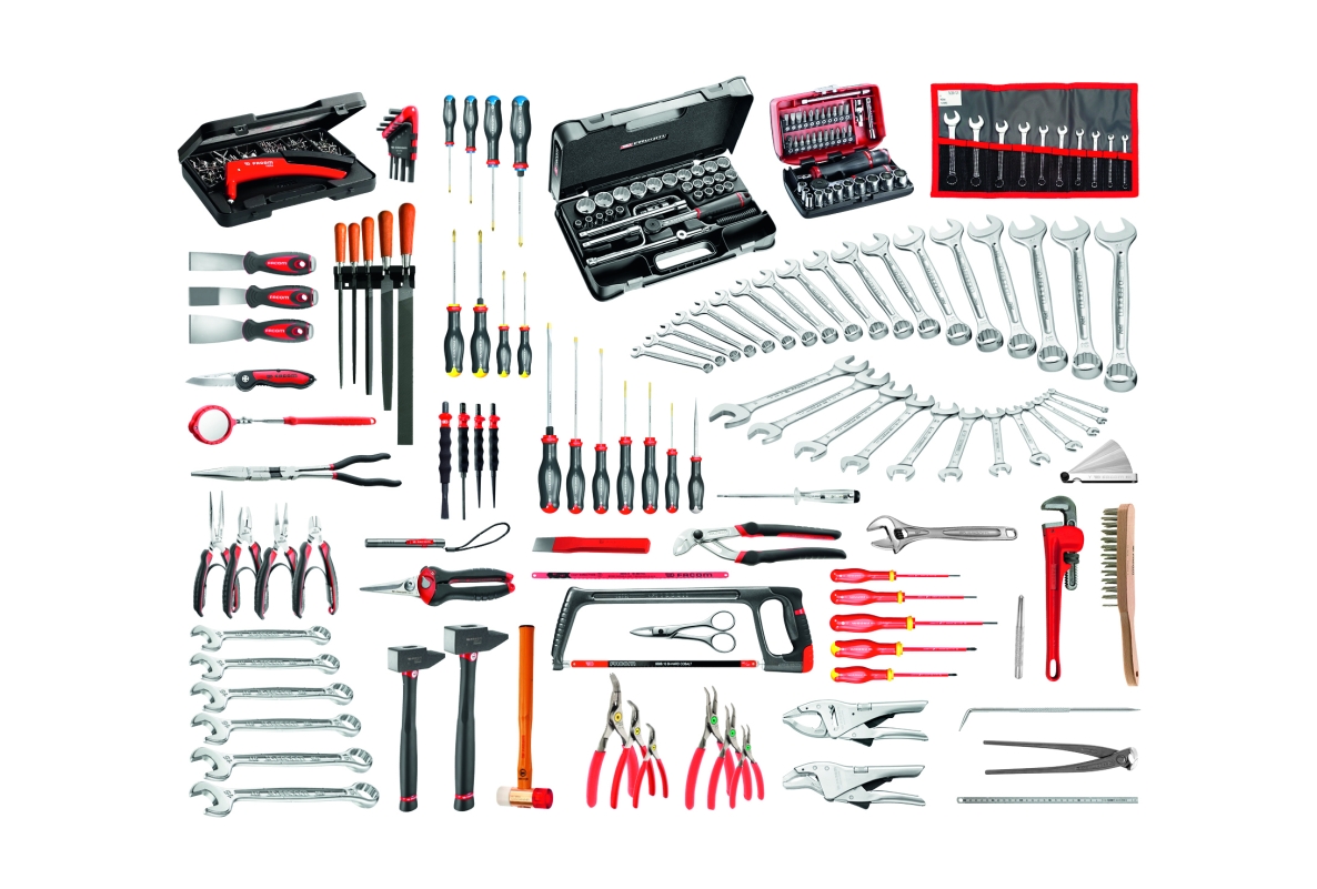 Facom CM.140A-F Industrial service maintenance kit with 200 tools - foam modules 44986 (x18)
