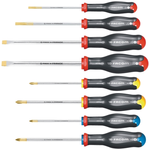 Facom AT.J8PB Set of 8 Screwdrivers Protwist