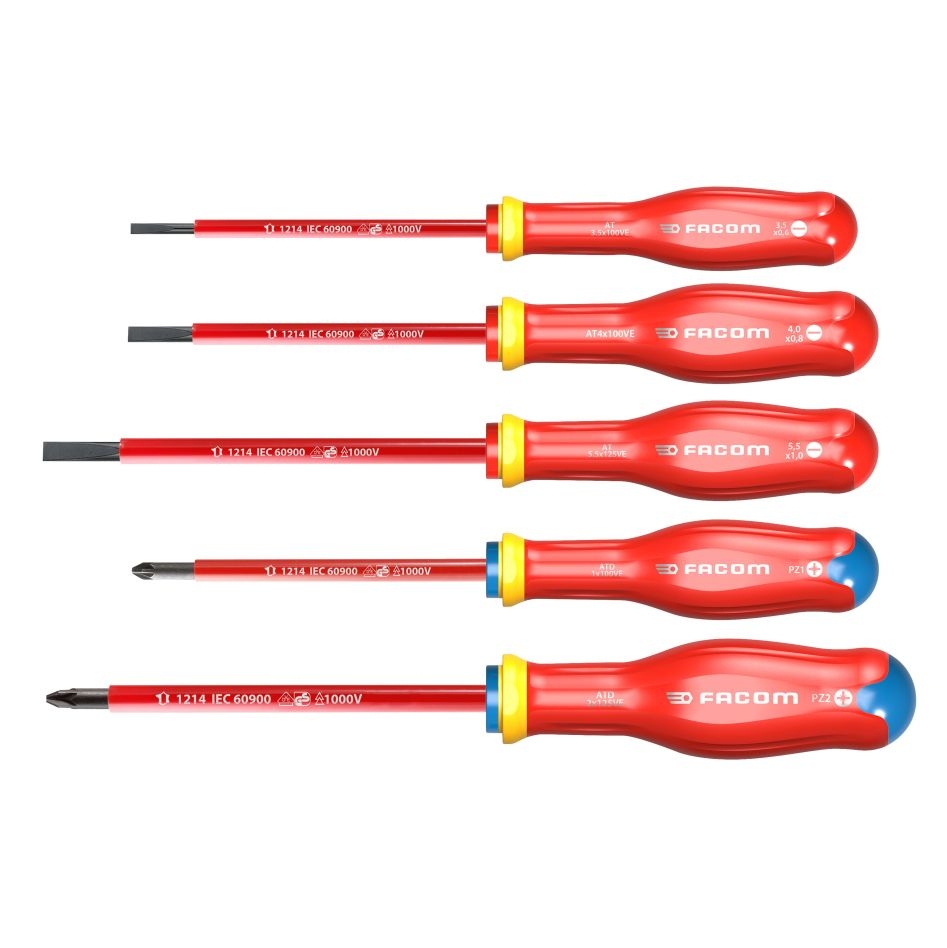 Facom ATD.J5VE 1000V Insulated screwdriver set PROTWIST® 5-Piece
