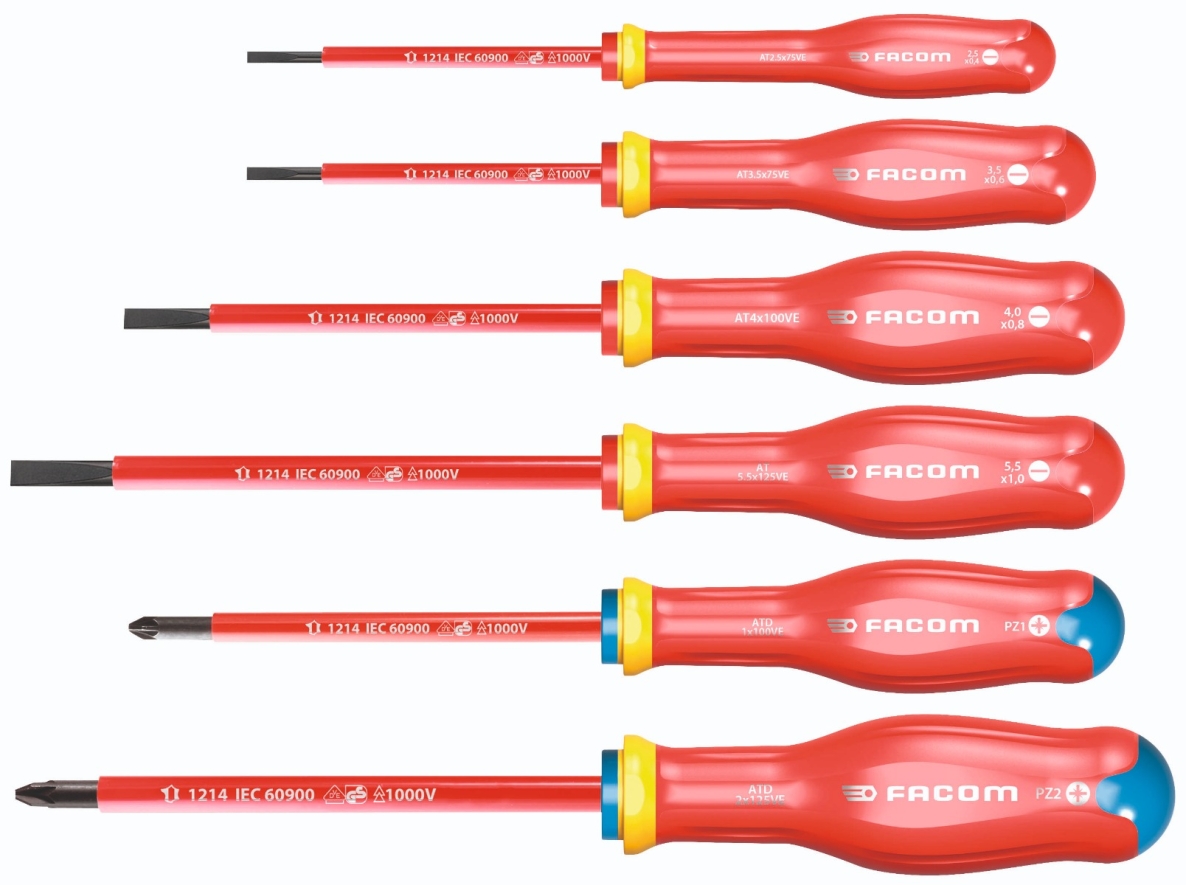 Facom ATD.J8VE 1000V Insulated screwdriver set PROTWIST® 6-Piece