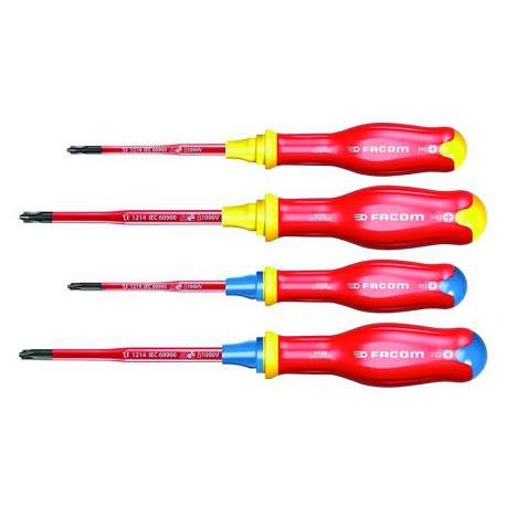 Facom ATB.J4TVEPB Combination screwdriver BORNEO® insulated up to 1000 Volts PROTWIST® 4-Piece