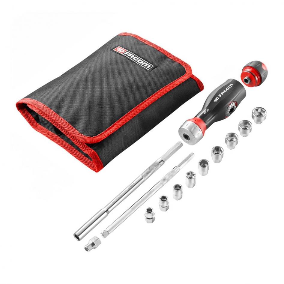 Facom ATCL.3.12PB Protwist Bit screwdriver with ratchet and T-handle with ratchet + socket set