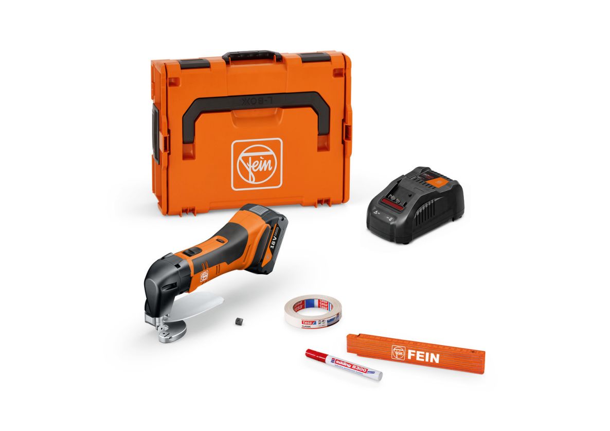 Fein 71300663000 ABLS 18 1.6 E AS Ah Accu sheet metal shears basic set up to 1.6 mm 1x 18V 5.0Ah battery and charger L-BOXX case