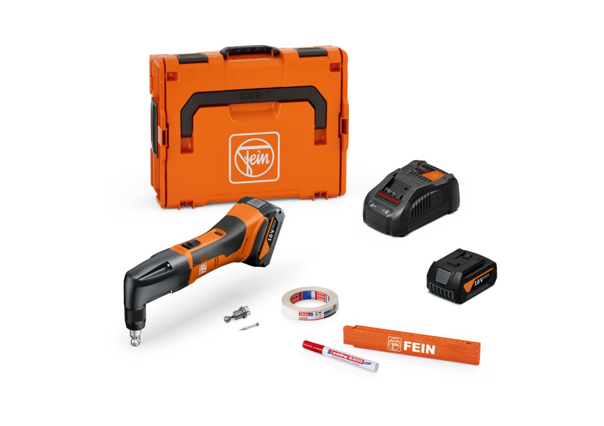 Fein 71321064000 ABLK 18 1.3 CSE AS Cordless nibbler basic set up to 1.3 mm 2x 18V 5.0Ah batteries and charger in L-BOXX case