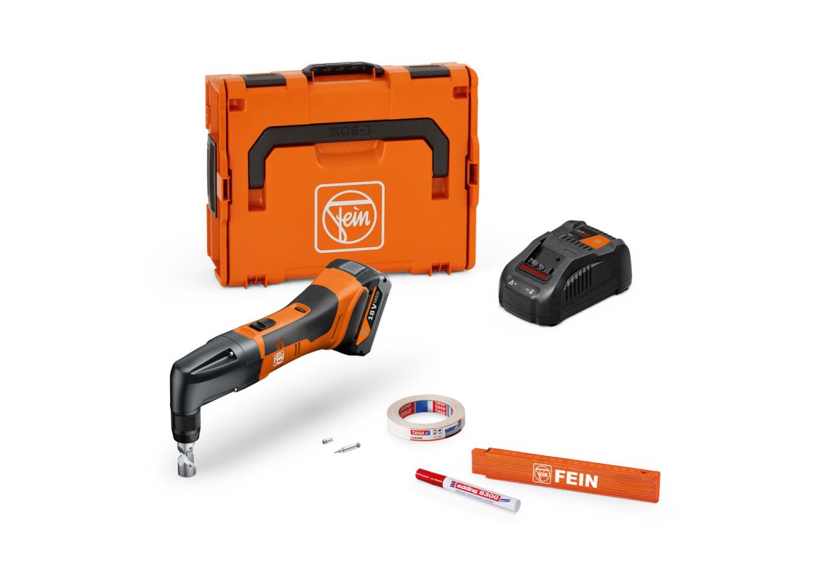 Fein 71321163000 ABLK 18 1.6 E AS Cordless nibbler basic set up to 1.6 mm 1x 18V 5.0Ah battery and charger in L-BOXX case