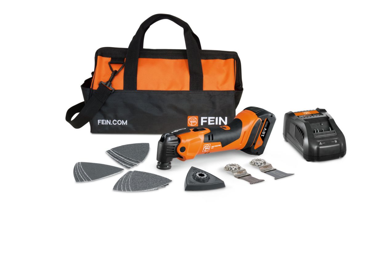 Fein 71293870000 AMM 500 PLUS AS Accu multi-tool set 1x 18V 2.0Ah battery and charger in nylon bag