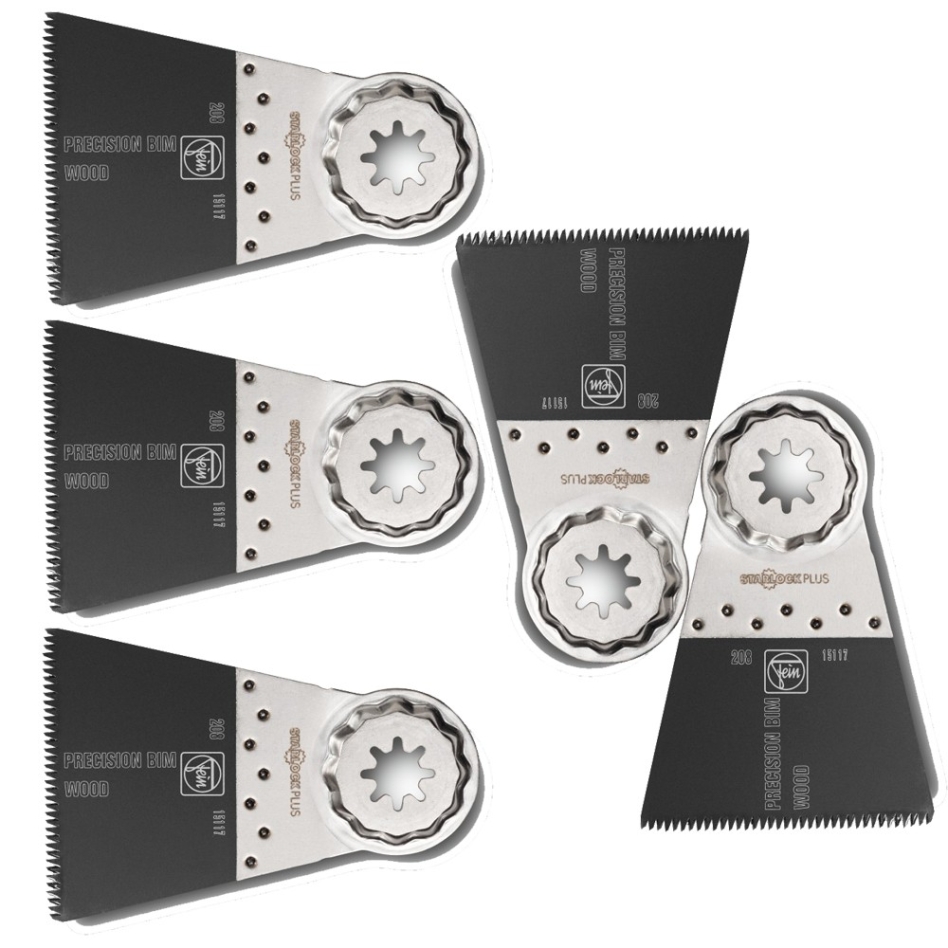 Fein Accessories 63502208230 E-Cut Precision saw blades Bi-metal SLP 65x50 mm Wood for Fein FMM Multimaster 5 pieces