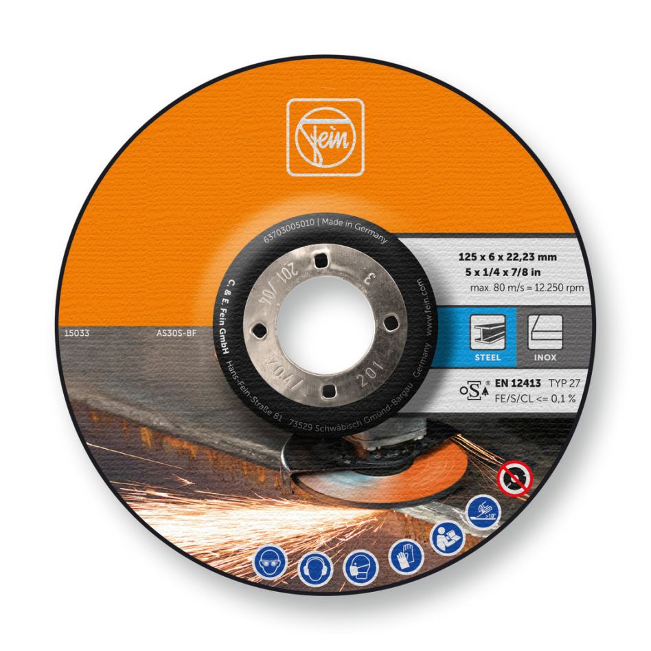 Fein Accessories 63703005010 Grinding wheel universal 125x22,23x6mm 10ST