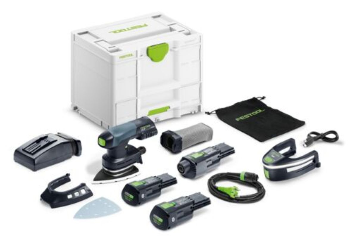 Festool 578851 DTSC 400 3.0 I-Set Accu Delta sander 2x 18V 3.0Ah battery and quick charger in case