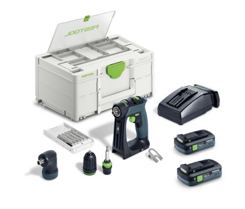 Festool 579354 CXS 18 TBX4.0 I-Set Cordless Drill/Driver with 2x 18V 4.0Ah Batteries and Quick Charger in a Systainer