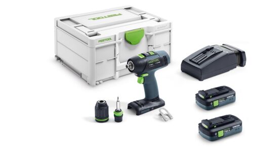 Festool 579370 T 18+3 TBX 4.0 I-Plus Cordless Drill/Driver with 2x 18V 4.0Ah batteries and a fast charger in a Systainer