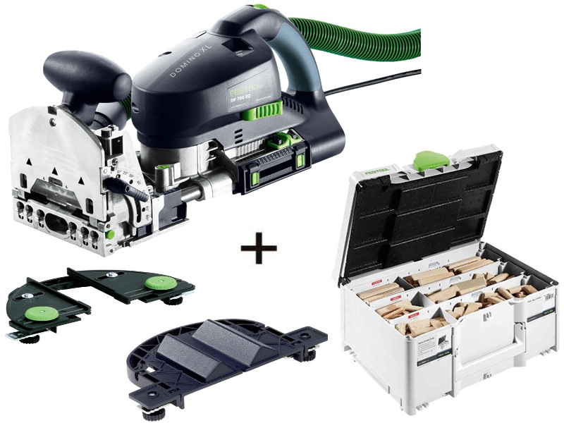 Festool DF700XL-Set1 Domino milling machine DF700EQ-Plus+ DOMINO DF700 XL assorted systainer DS/XL + LA-DF List stop + RA-DF Round stop