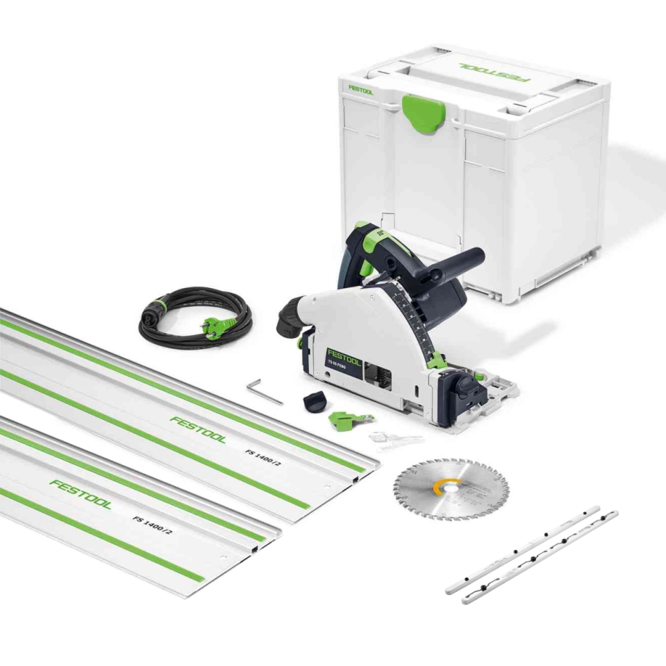 Festool 577010A TS 55 FEBQ-Plus-FS Plunge saw + 2x Ruler FS1400/2 + 2x Coupling piece