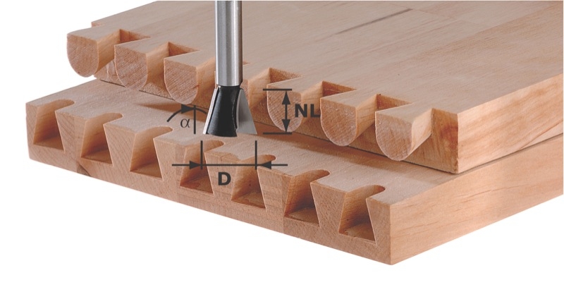 Festool Accessories 490993 Dovetail cutter HW shank 8 mm HW S8 D16/13.5/15