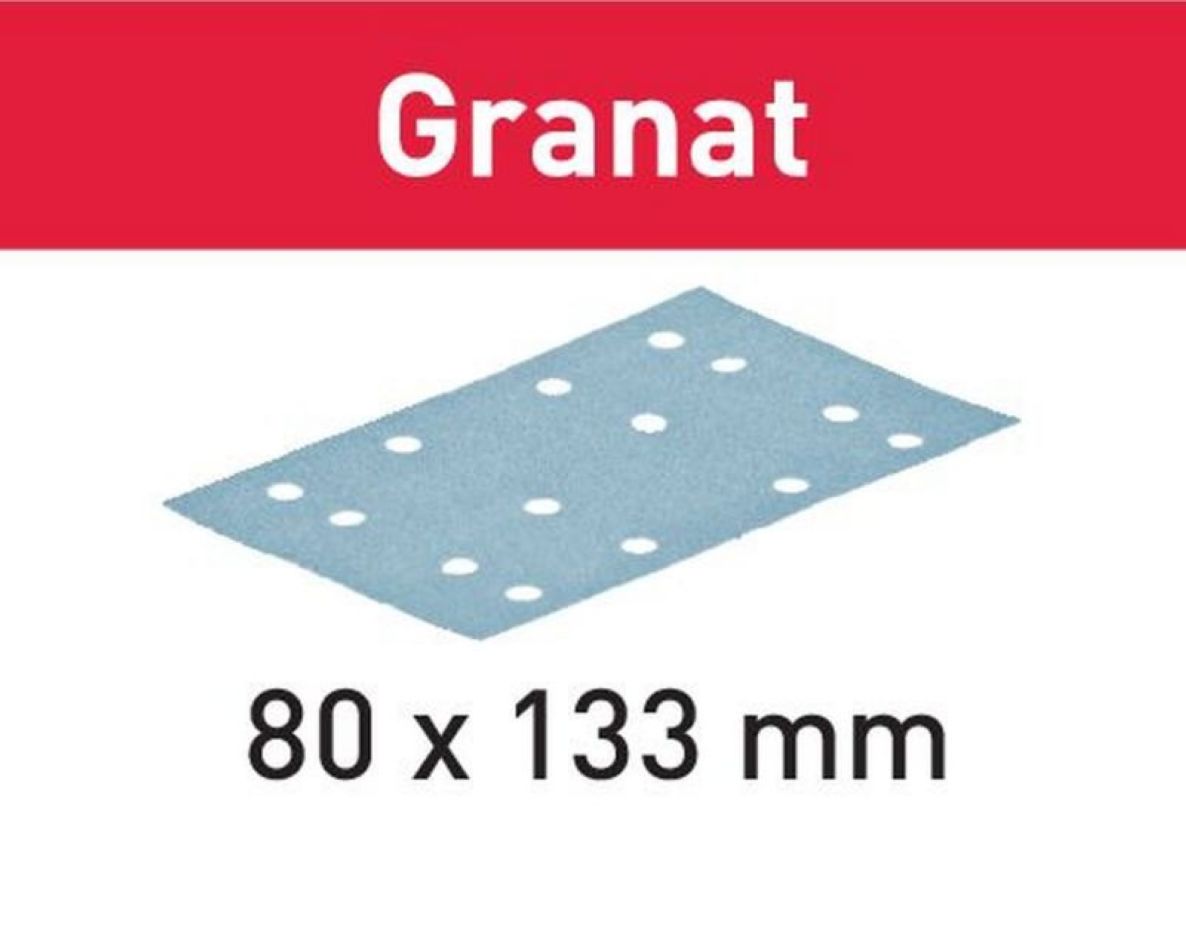 Festool Accessories 497122 Sanding strips Granat STF 80x133 P180 GR/100
