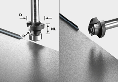 Festool Accessories 499797 Round-off cutter HW S8 HW R3 D22-KL OFK