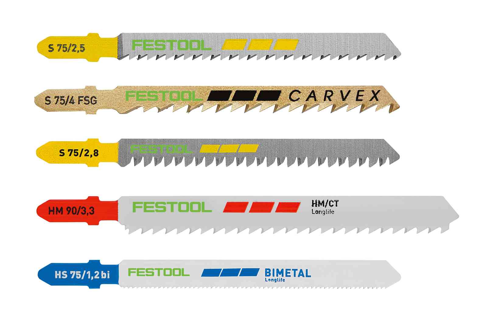 Festool Accessories 578071 Jigsaw blade set STS-Sort/21 W/P/M