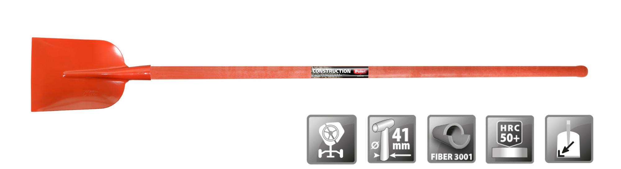 Polet FH110511 Professional Concrete Shovel 290X220 FIB.3001 1.3M