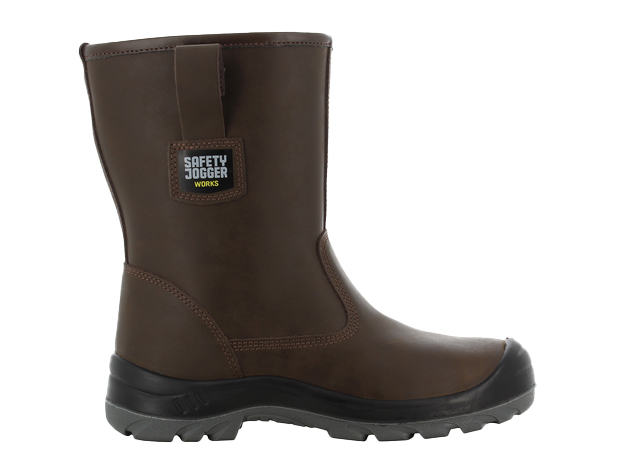 Safety Jogger ALASKA Leather safety boot with warm lining brown