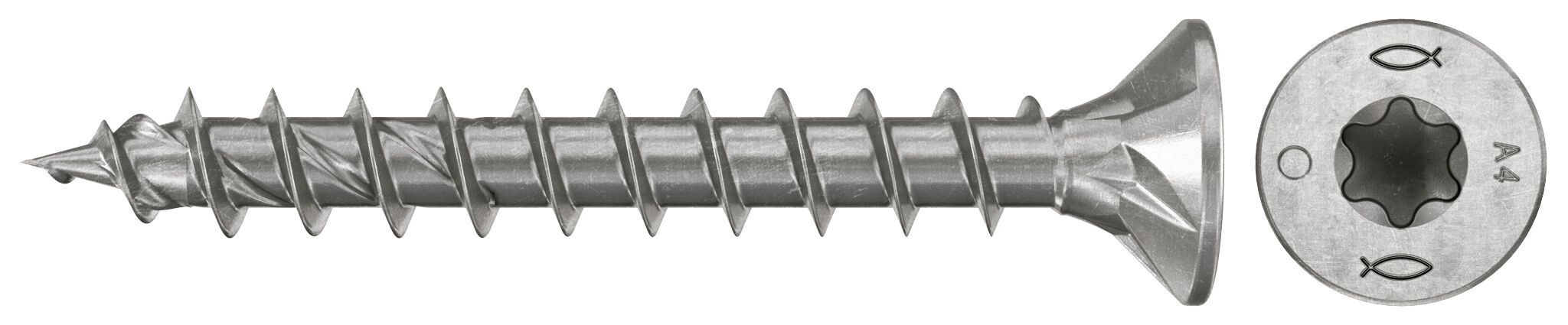 Fischer 574118 PowerFast FPF II Chipboard Screws CTF 4.5x35 Countersunk Countersunk Thread A4 200pcs