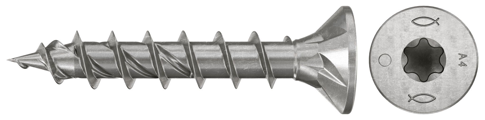 Fischer 574119 PowerFast FPF II Chipboard screws CTF 5,0x30 Countersunk Countersink A4 200pcs