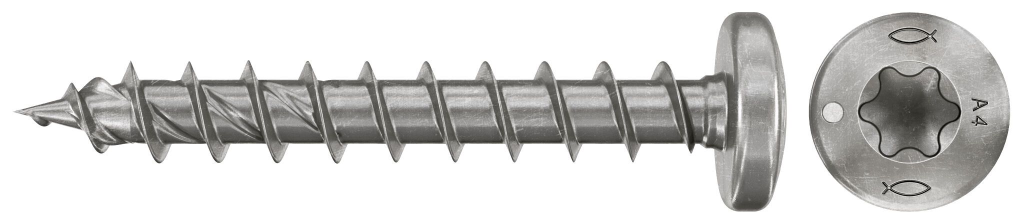 Fischer 574173 PowerFast FPF II Particleboard screws PTF 4,0x20 Round head Solid thread A4 200pcs