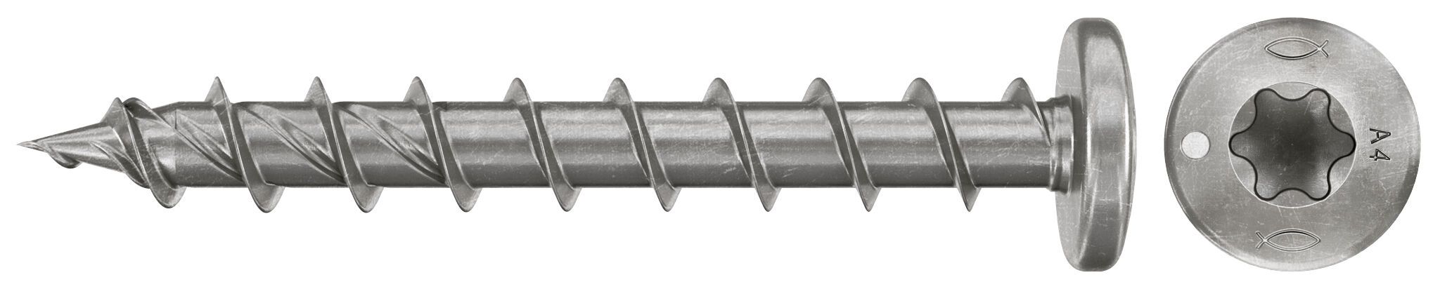 Fischer 574183 PowerFast FPF II Chipboard screws PTF 6,0x40 Spherical Head Solid Thread A4 50pcs