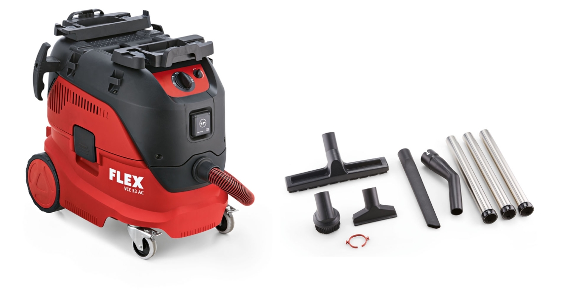 Flex-tools 465674 VCE33L AC-Set Safety vacuum cleaner with automatic filter cleaning, 30 L, class L + cleaning kit