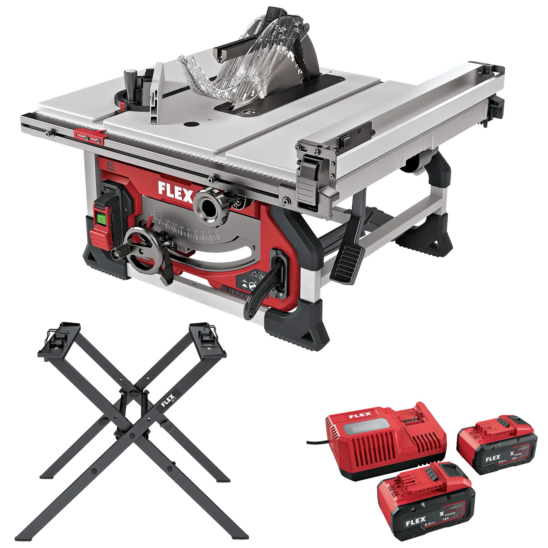 Flex-tools 535129 TS 92 18-EC Accu Table Saw 18 V 8.0Ah Li-Ion + Base