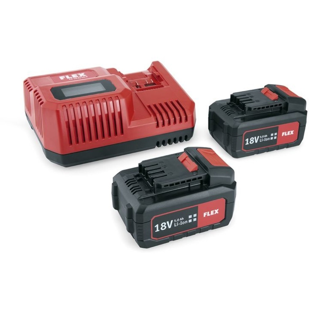 Flex-tools Accessories 532739 P-Set 55 R Battery Set 18V 5.0Ah - 2 x AP18.0/5.0 battery + CA10.8/18.0 Quick charger