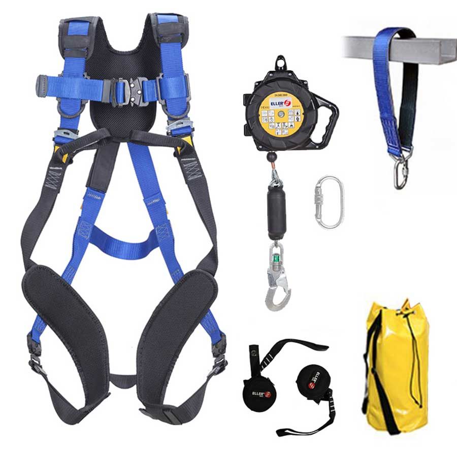 ELLERsafe FP-SET-VD-PROFI Fall protection set flat roofs Profi Size M-XL