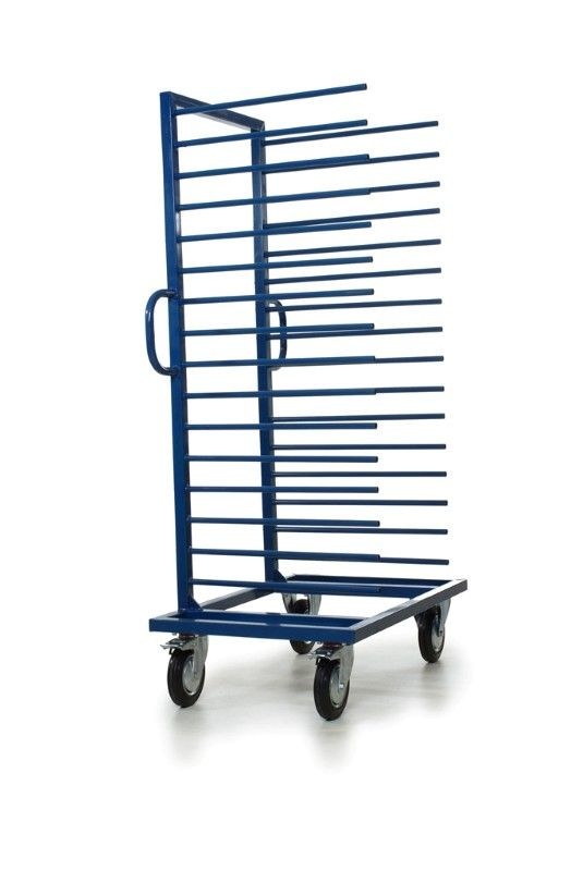 FRAMI 201.073 Single-sided hurdle trolley 1200 x 800 mm with 2x 16 carriers