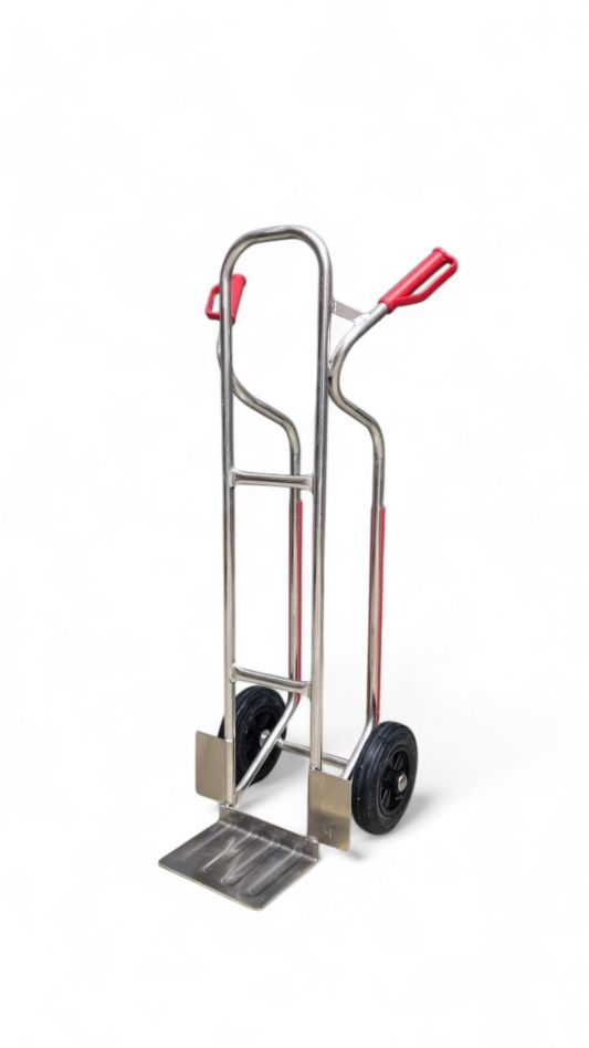 FRAMI 208.012-M Aluminum crate trolley 150 kg load capacity with sliding strips on solid rubber wheels