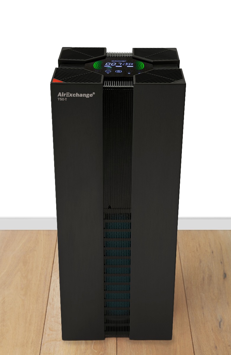 AirExchange 20200750-T | ZWART 20200750-T BLACK Professional Air Purifier 750-T Black with HEPA H14 filter, Carbon, ionizer and UV-C lamp Suitable up to 120m²