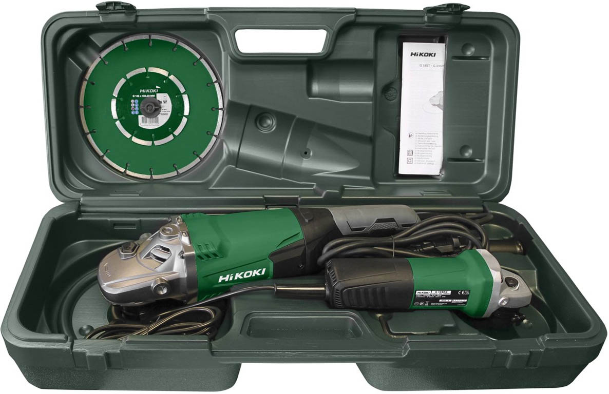 HiKOKI G23SW2CPZ G23SW2 CPZ G13SR4 Angle Grinder Set 230mm 125mm in case