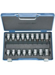 Gedore 6129520 ITX 19 TX-017 Screwdriver Bit Socket Set 1/2" TORX