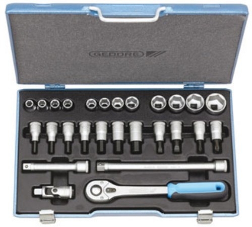 Gedore 6139750 19 IMU-10 Socket wrench kit 1/2" Metric 27 pcs 10-30 mm