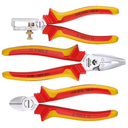 Gedore 1708244 1102-004 VDE Pliers set in L-Boxx 3 pcs.