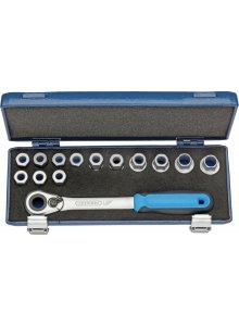 Gedore 2521563 19 SKU-20 Socket set 1/2" Metric 14 pcs 10-24 mm