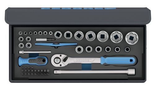 Gedore 3085031 TC 19 20 MU-10 Socket set 1/4-1/2" Metric 52-piece in case