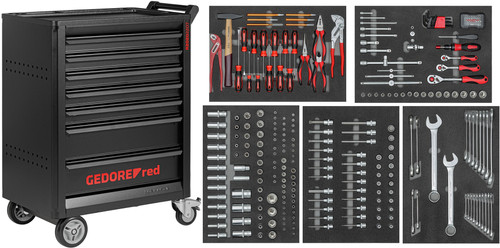 Gedore RED 3301678 R22071005 Tool trolley Filled GEDWORKER 7 drawers 273-piece
