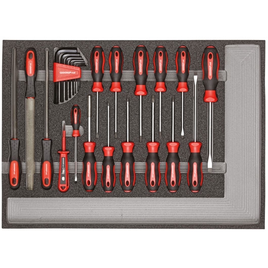 Gedore RED 3301683 R22350002 Screwdriver and file set 26-piece