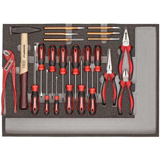 Gedore RED 3301686 R22350005 Screwdriver, Pliers, Hammer, Chisel Set 23-Piece