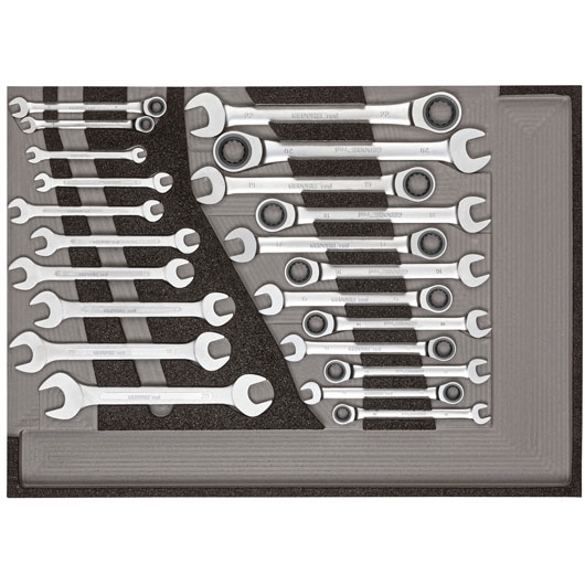 Gedore RED 3301687 R22350006 Ring Ratchet and Spanner Set 22-Piece