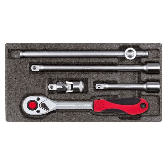 Gedore RED 3301707 R22150008 Ratchet with accessories 1/2" 5-Piece