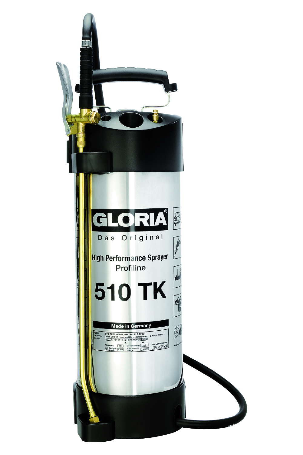 Gloria 000512.2700 510 TK Profiline Pressure sprayer 10l incl. compressor connection