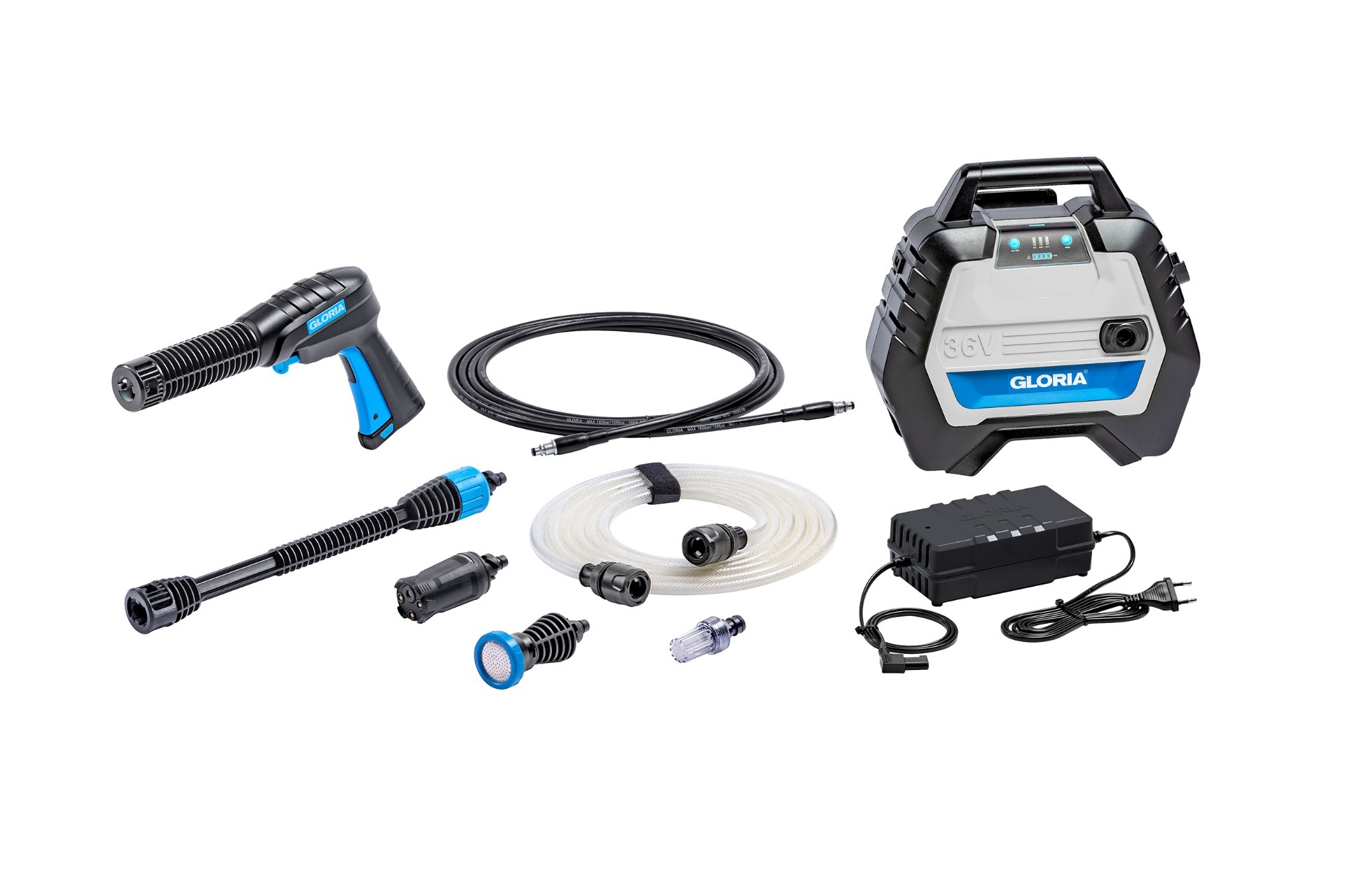 Gloria 000320.0000 MultiJet 36V Battery High Pressure Cleaner Set 1x 36V 4.0Ah Battery and Charger