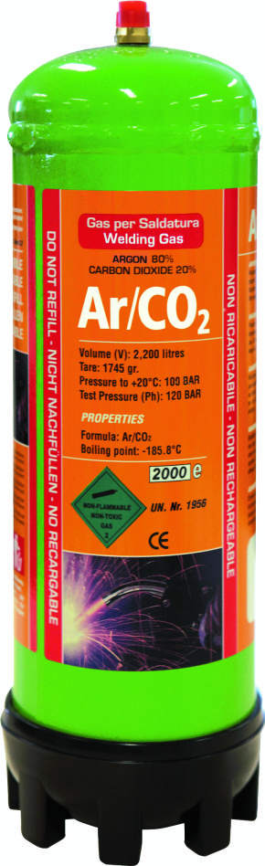 Gys 5193043671 Disposable Gas Bottle Argon/CO2 2.2L
