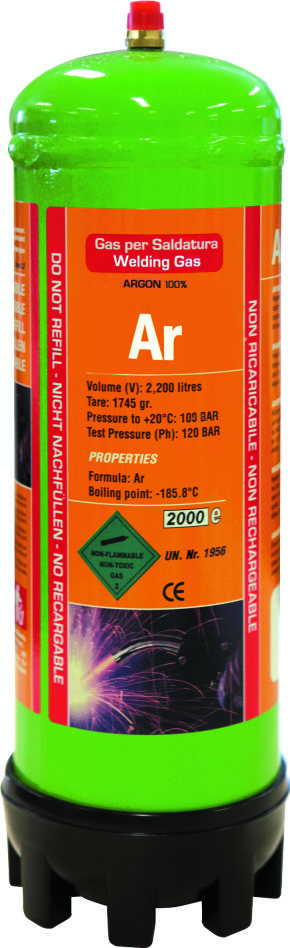 Gys 5193043688 Disposable Gas Bottle 100% Argon 2.2L