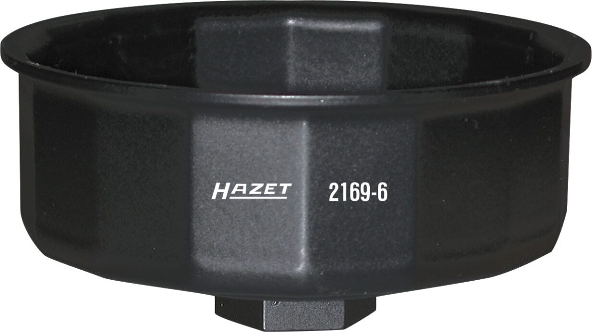 Hazet 2169-6 Oil filter wrench, 1/2" square socket, 16-point external profile, SW 86 mm
